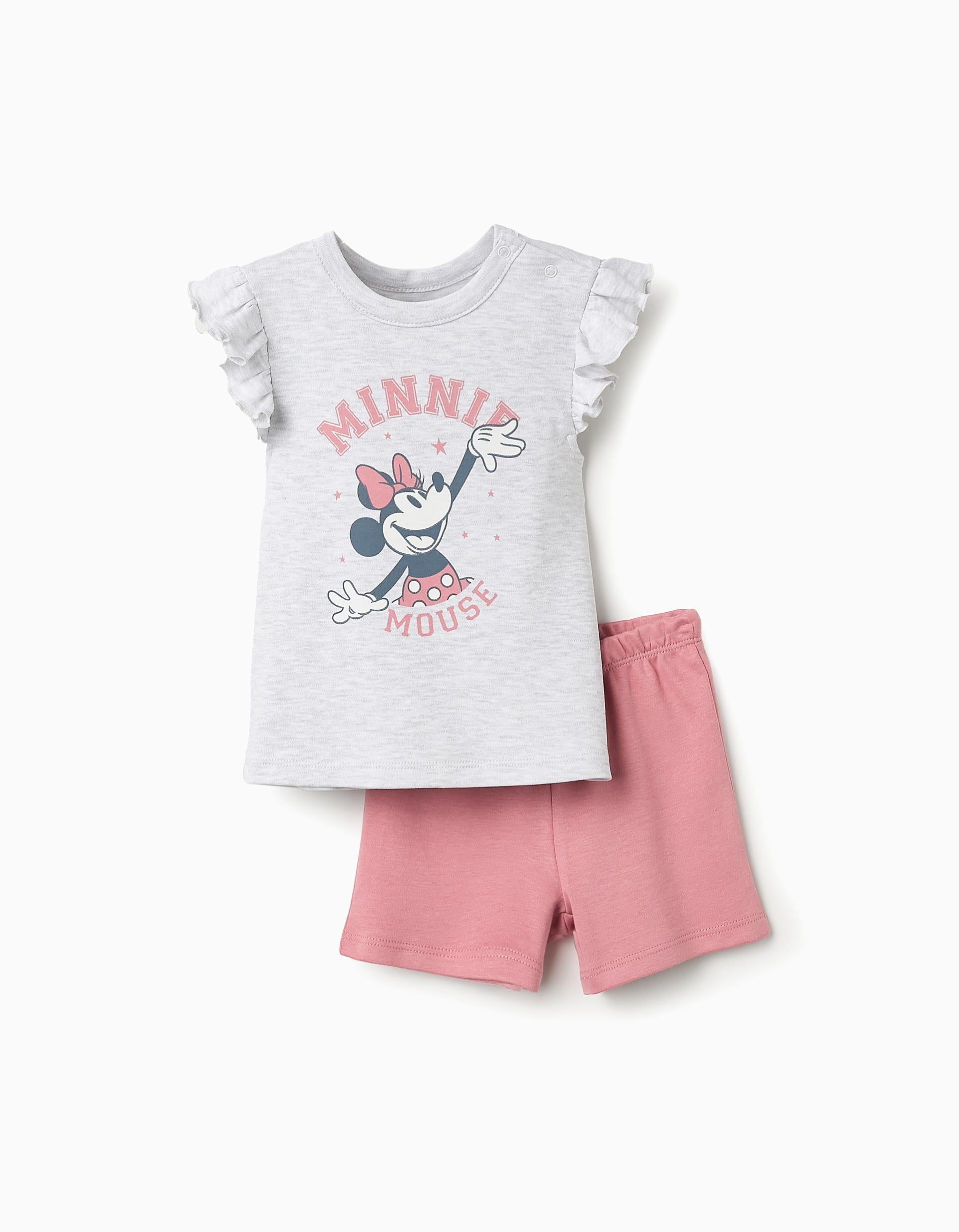 Cotton Pyjama for Baby Girls 'Minnie', Pink/Grey