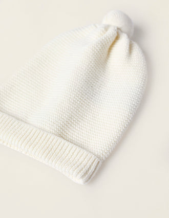 Chaqueta + Pantalón + Gorro de Punto para Recién Nacido, Blanco