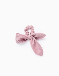 Chouchou Velours avec Noeud pour Bébé et Fille, Rose