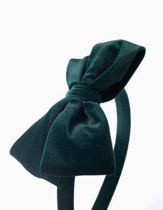 Bandolete com Laço de Veludo para Bebé e Menina, Verde
