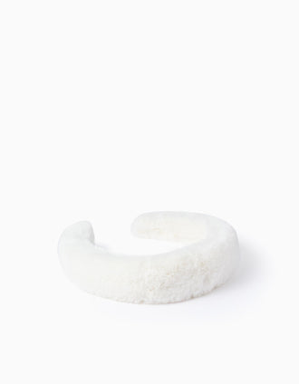 Bandolete De Pelo Sintético para Bebé e Menina, Branco