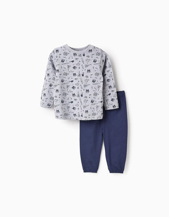 Pyjama en Coton pour Bébé Garçon 'All Star', Gris/Bleu foncé