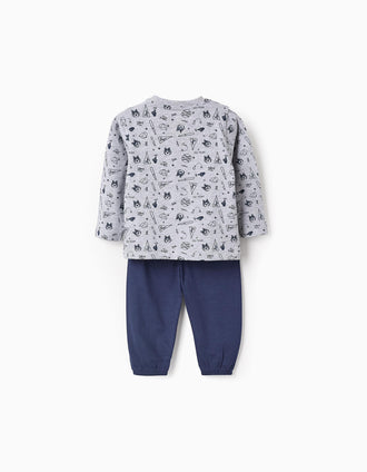 Pyjama en Coton pour Bébé Garçon 'All Star', Gris/Bleu foncé