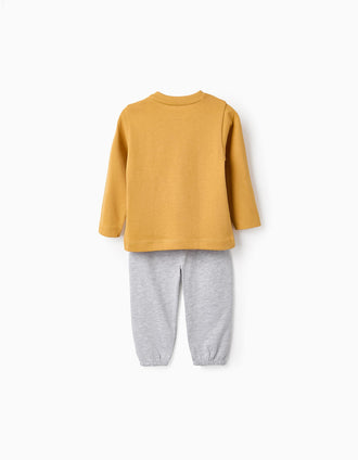 Pijama de Algodón para Bebé Niño 'Tigre', Gris/Amarillo