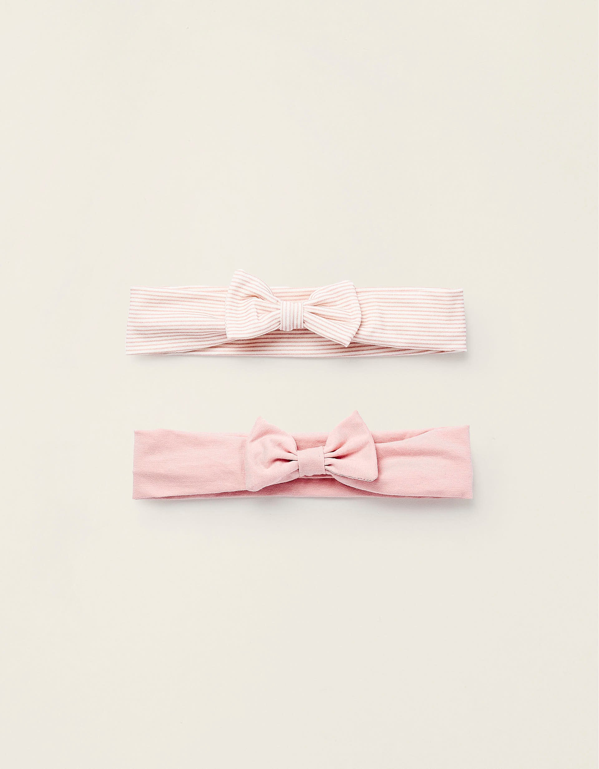 Pack of 2 Cotton Headbands for Newborn Girls, Pink