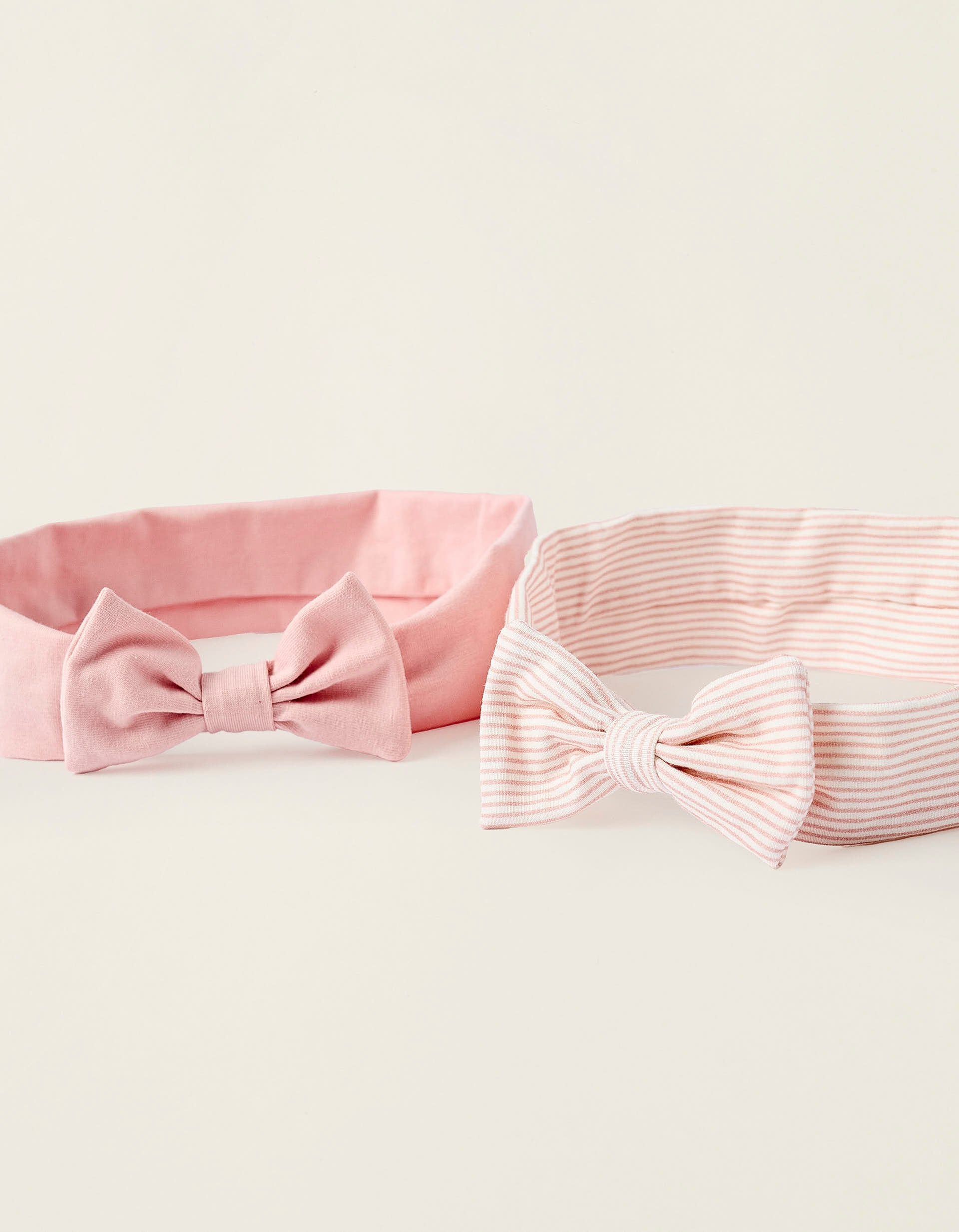 Pack of 2 Cotton Headbands for Newborn Girls, Pink