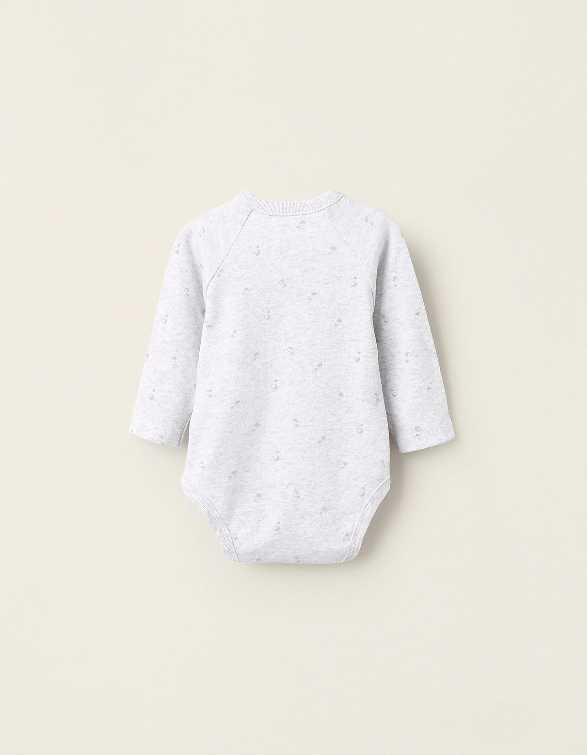 Pack of 4 Long Sleeve Bodysuits for Babies 'Mushrooms', White/Grey