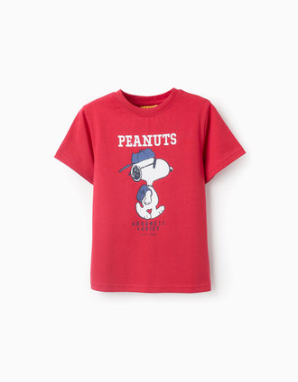 T-shirt en Coton pour Garçon 'Snoopy', Rouge