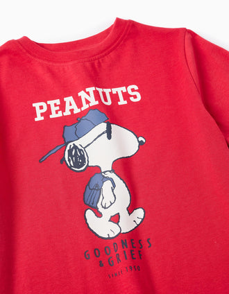 T-shirt en Coton pour Garçon 'Snoopy', Rouge