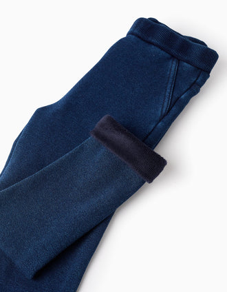 Jegging Efecto Térmico para Niña, Azul Oscuro