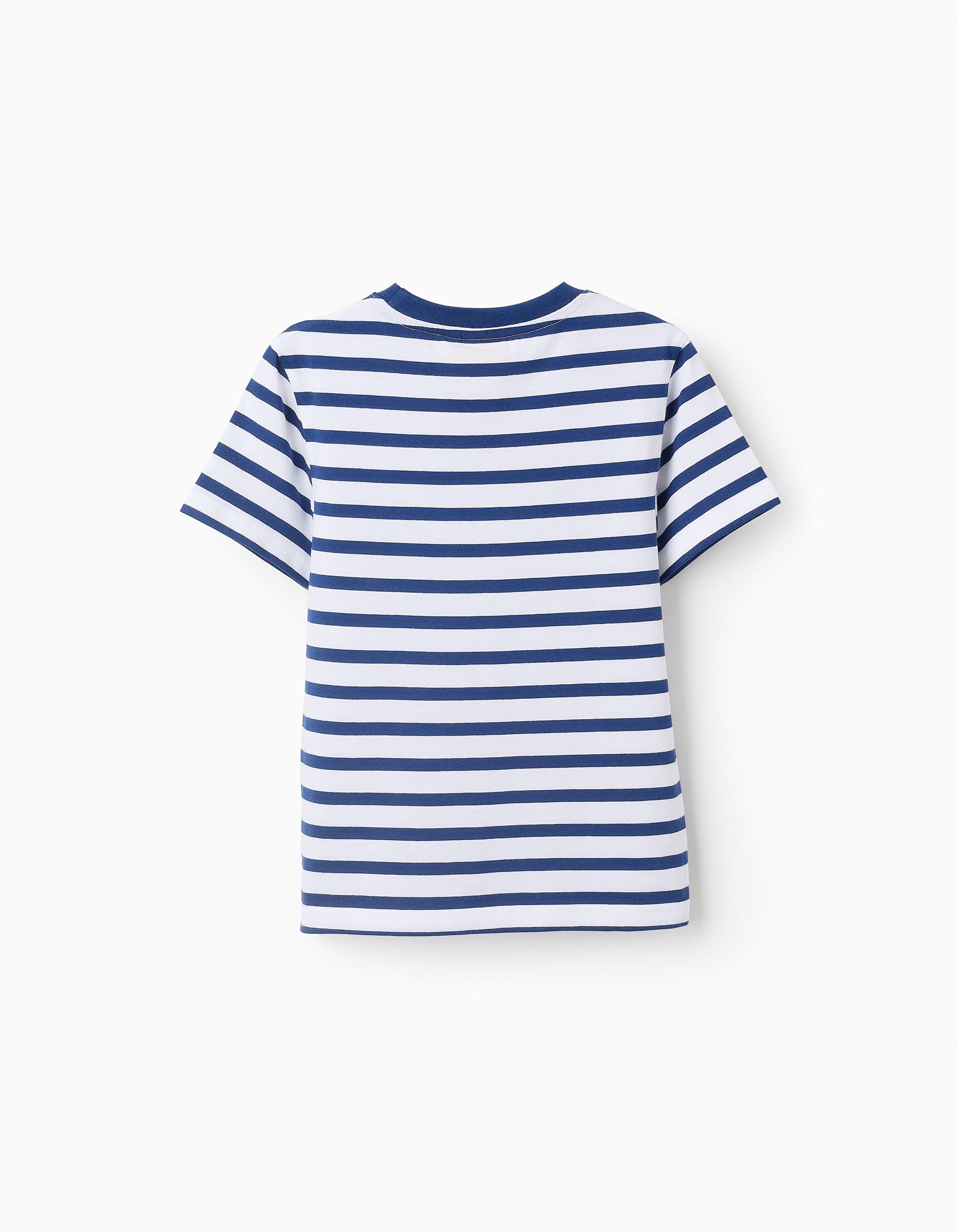 Striped T-shirt for Boys 'Snoopy', White/Blue