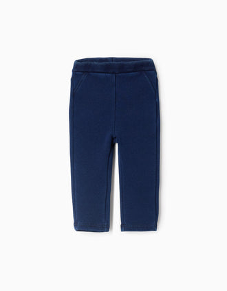 Jeggings Efeito Térmico para Bebé Menina, Azul Escuro