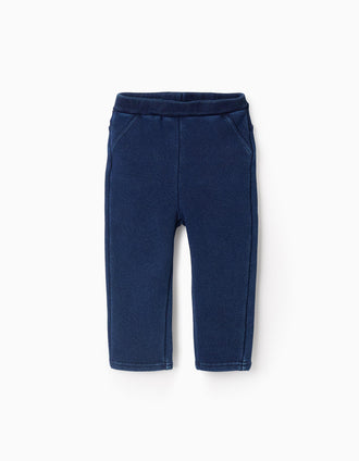 Jeggings Efeito Térmico para Bebé Menina, Azul Escuro