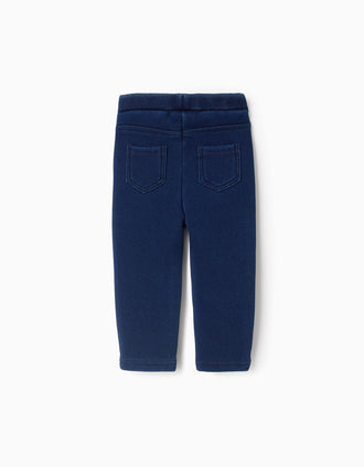 Jeggings Efeito Térmico para Bebé Menina, Azul Escuro