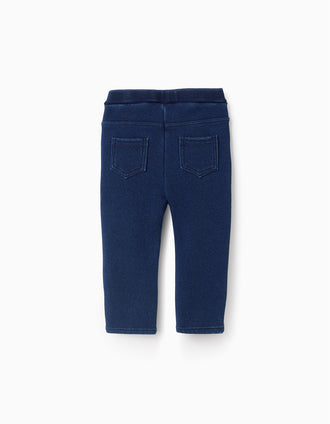 Jeggings Efeito Térmico para Bebé Menina, Azul Escuro