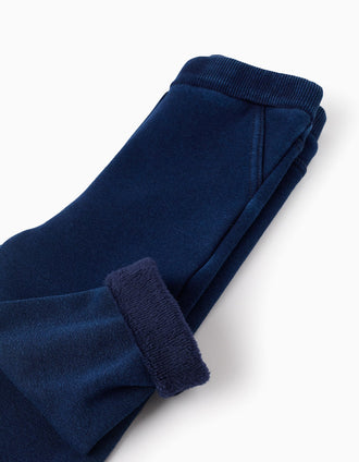 Jeggings Efeito Térmico para Bebé Menina, Azul Escuro