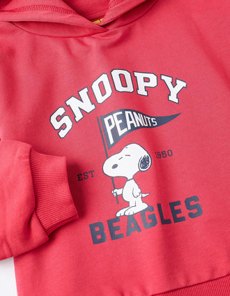 Cotton Hooded Sweatshirt for Baby Boys 'Snoopy', Red