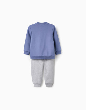 Sudadera + Pantalón de Algodón para Bebé Niño 'Snoopy', Azul/Gris