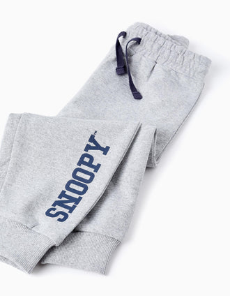 Sudadera + Pantalón de Algodón para Bebé Niño 'Snoopy', Azul/Gris