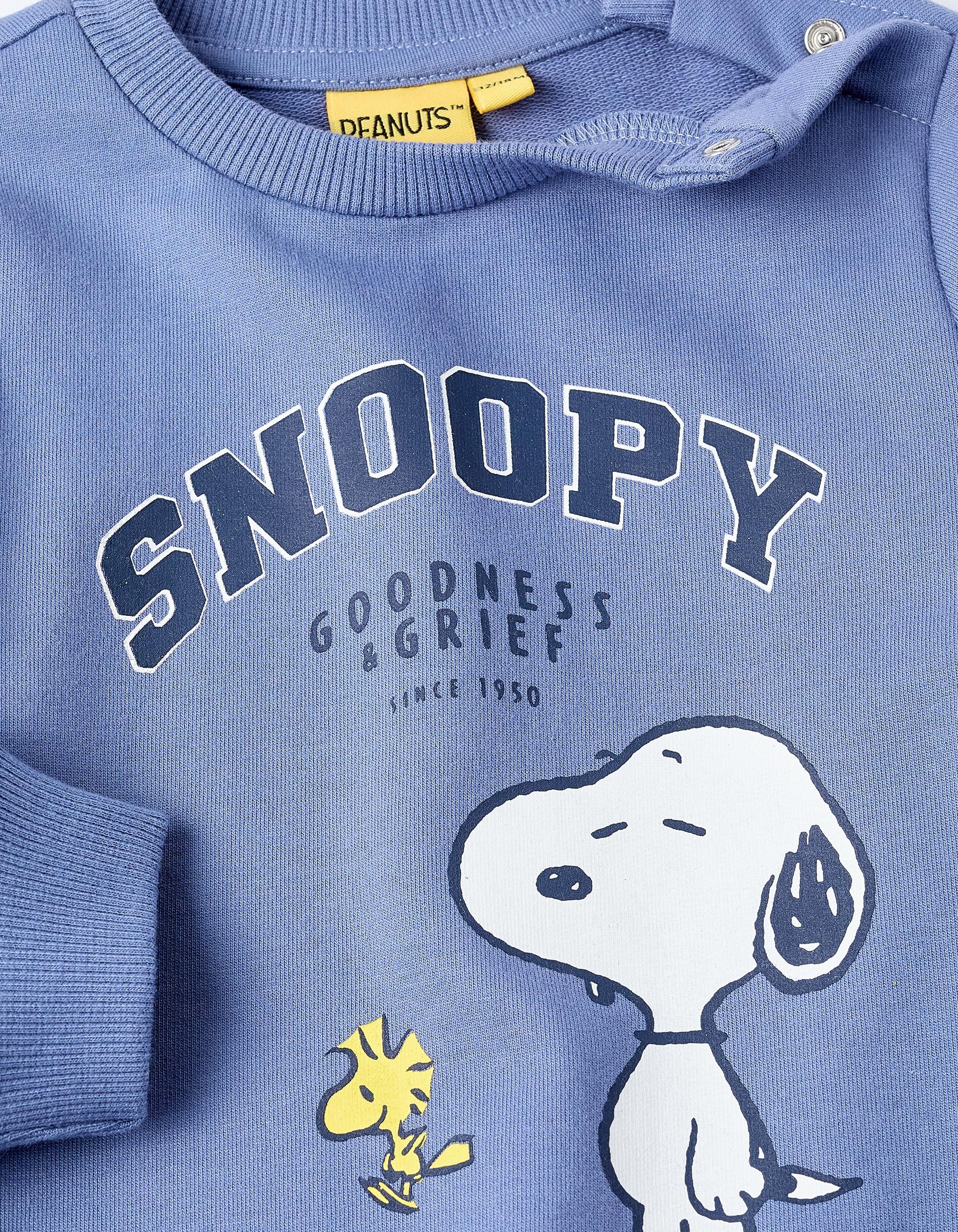 Sweatshirt + Cotton Trousers for Baby Boys 'Snoopy', Blue/Grey