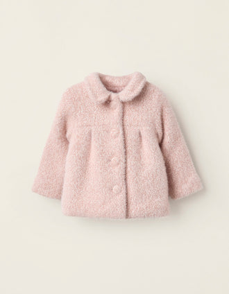 Abrigo Afelpada para Recién Nacida, Rosa