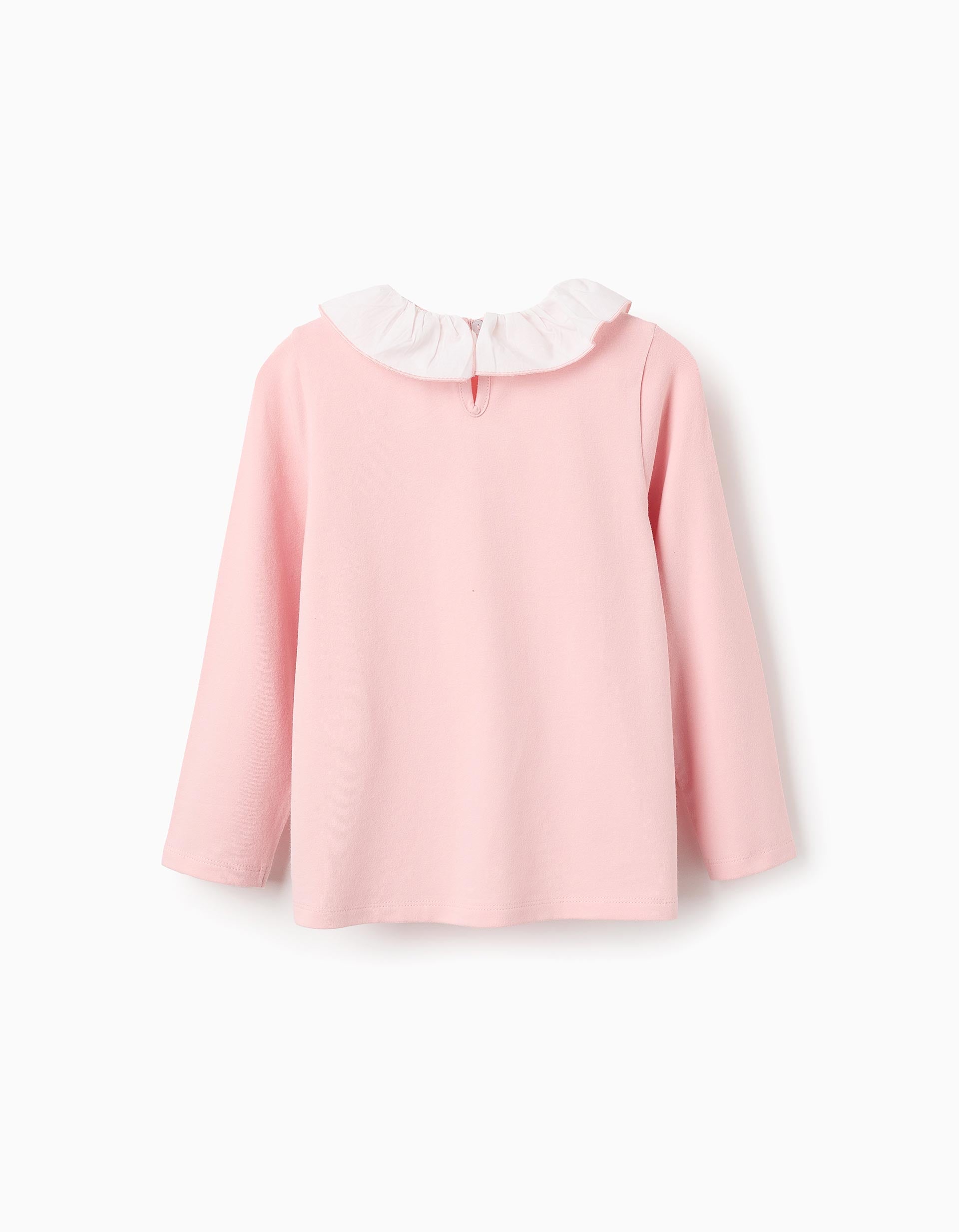 T-shirt à Manches Longues avec Volants pour Fille 'Papillon', Rose