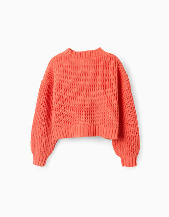 Camisola de Malha Curta para Menina, Laranja