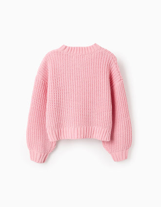 Camisola de Malha Curta para Menina, Rosa