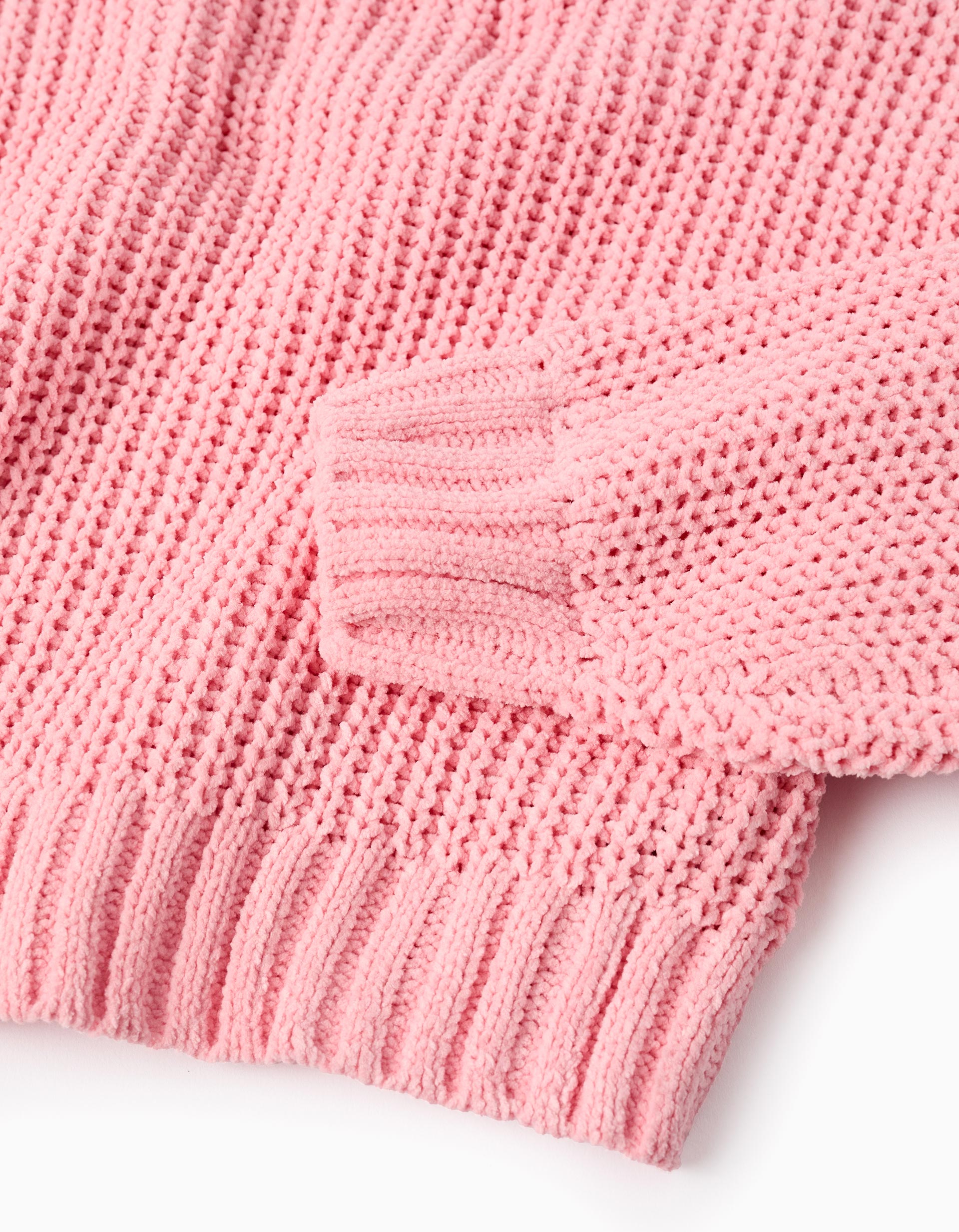 Cropped Knit Jumper for Girls, Pink