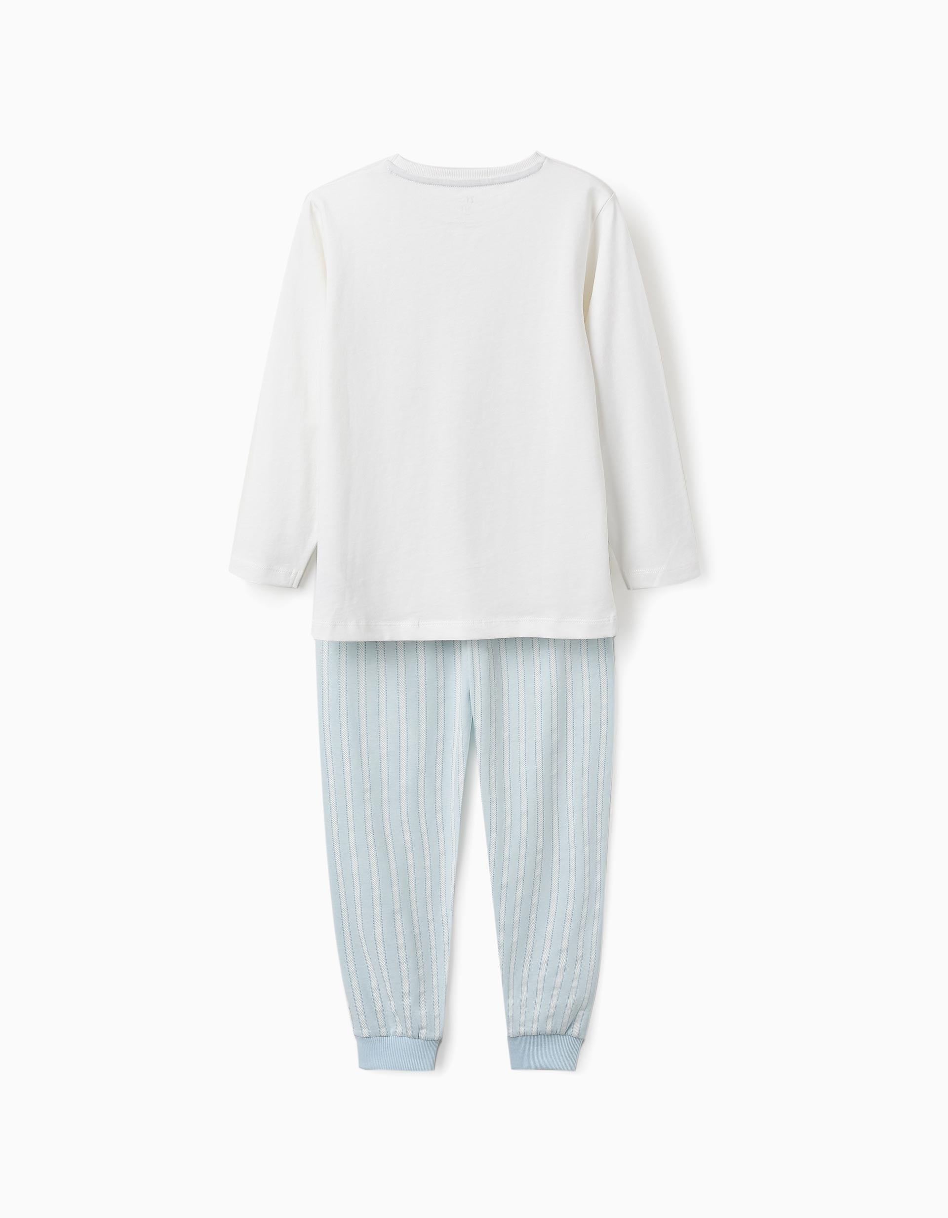 Cotton Pyjama with Pocket and Stripes for Boys, Blue/White