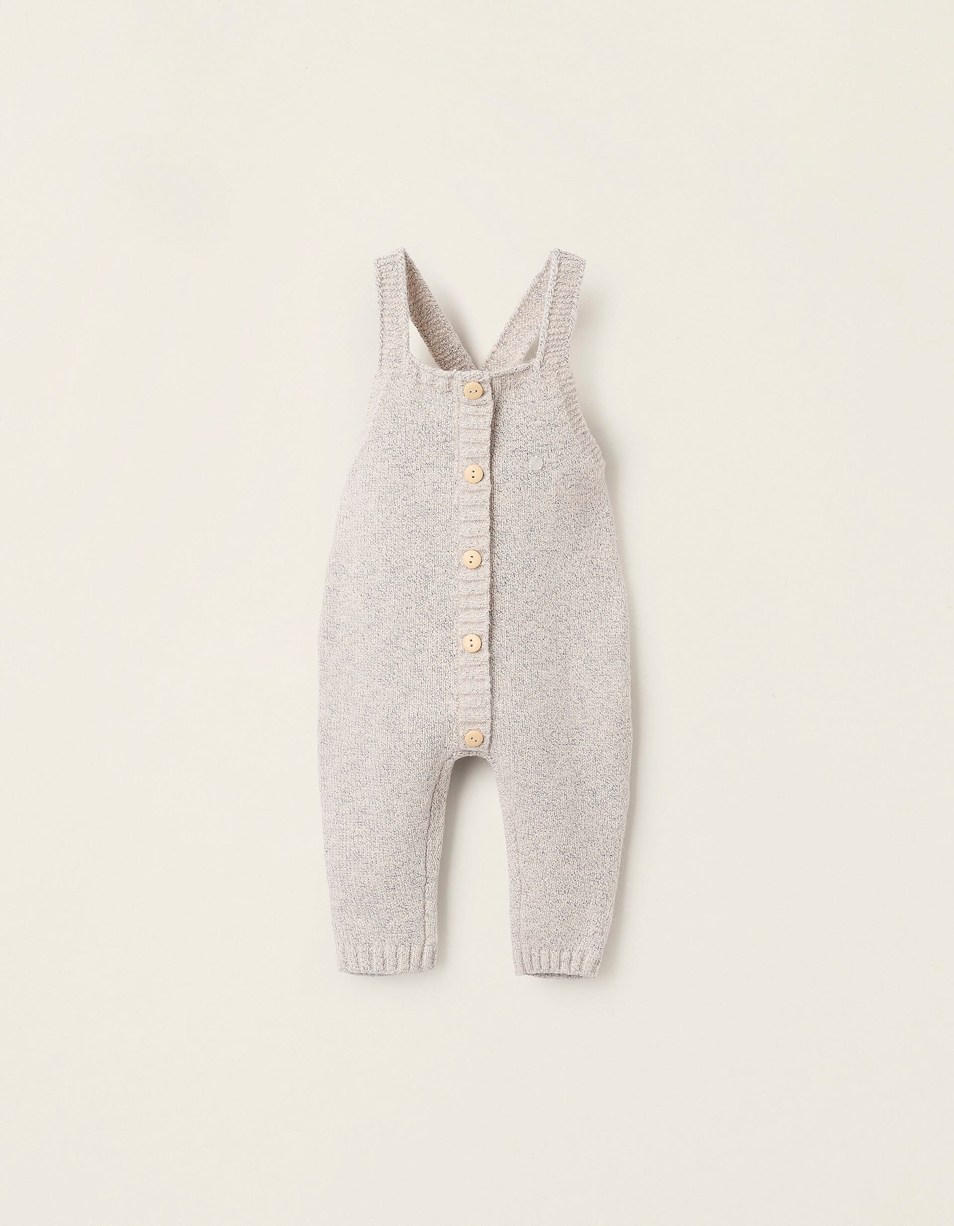 Knitted Dungarees for Newborn Babies, Beige