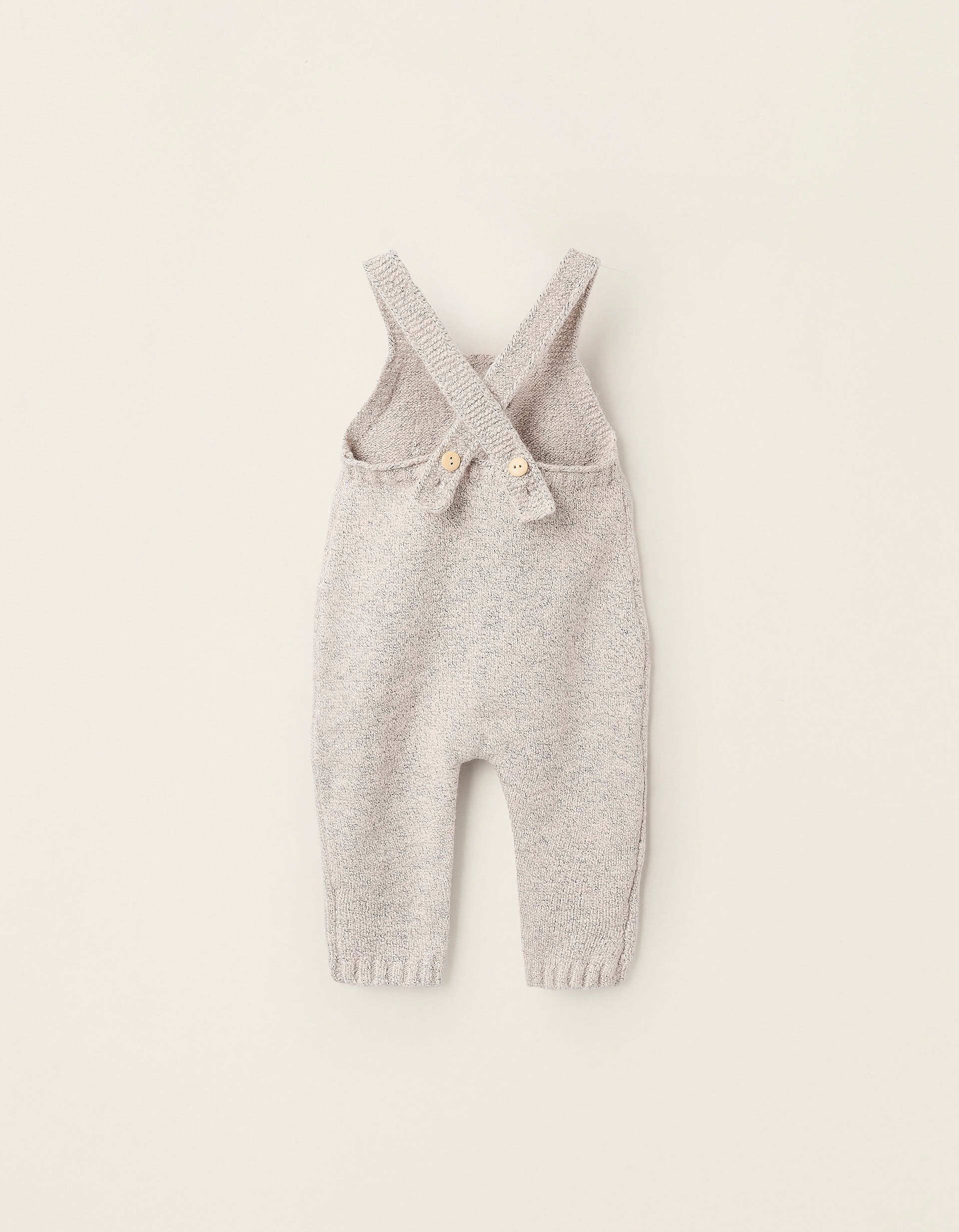 Knitted Dungarees for Newborn Babies, Beige