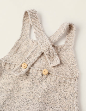 Salopette en Maille pour Nouveau-né, Beige