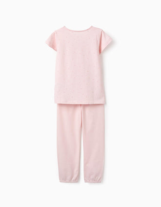 Pijama de Algodão para Menina 'Estrelas', Rosa Claro