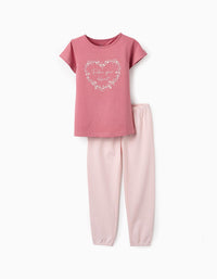 Pyjama en Coton pour Fille 'Cœur', Rose