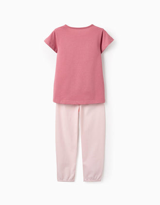 Pijama de Algodão para Menina 'Coração', Rosa