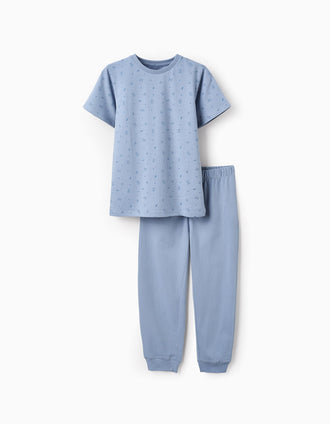 Pijama de Algodão para Menino 'ZY Basebol', Azul
