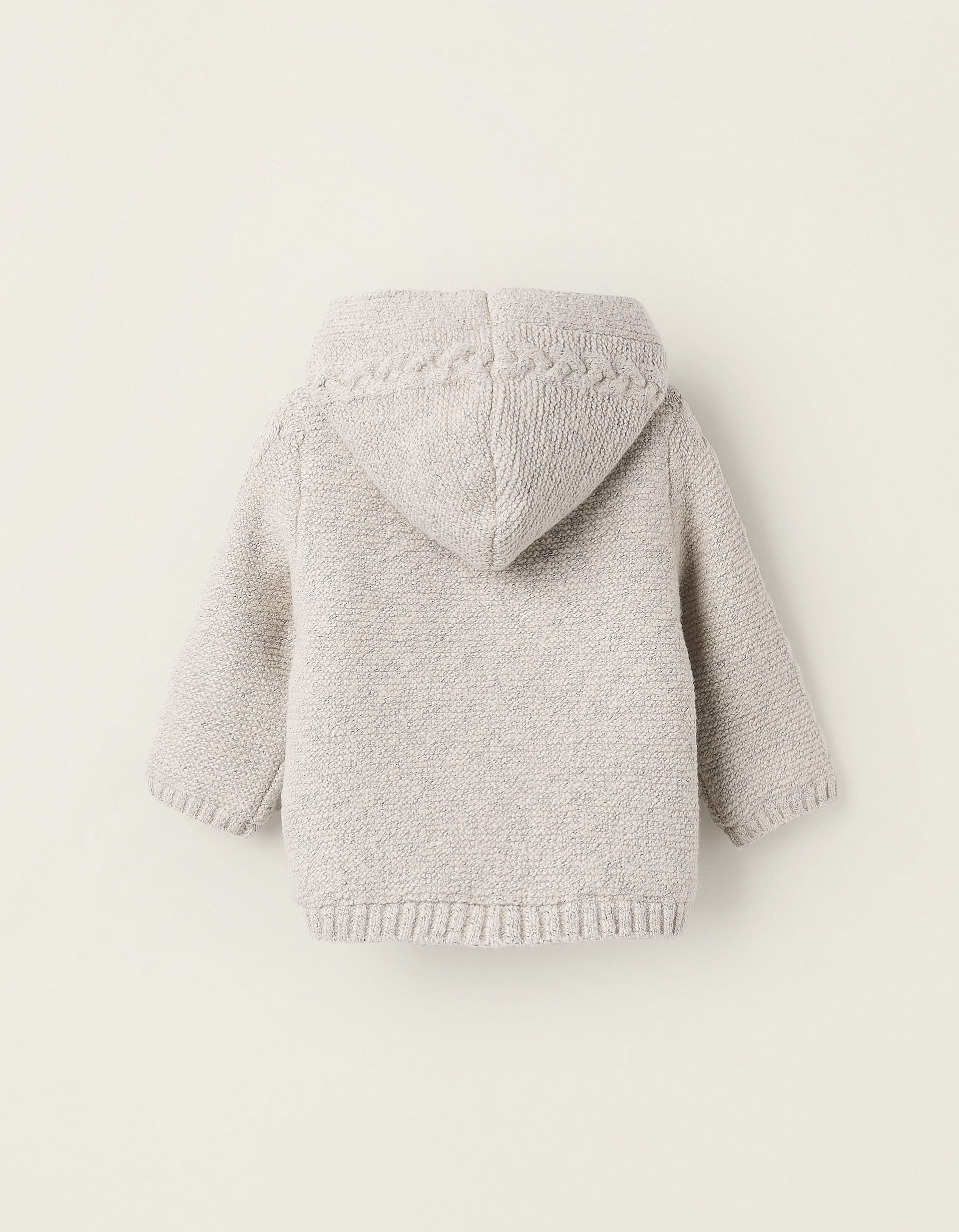 Cardigan with Faux Fur Lining for Newborns, Beige