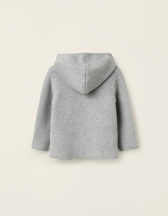 Chaqueta de Punto de Algodón para Recién Nacido, Gris