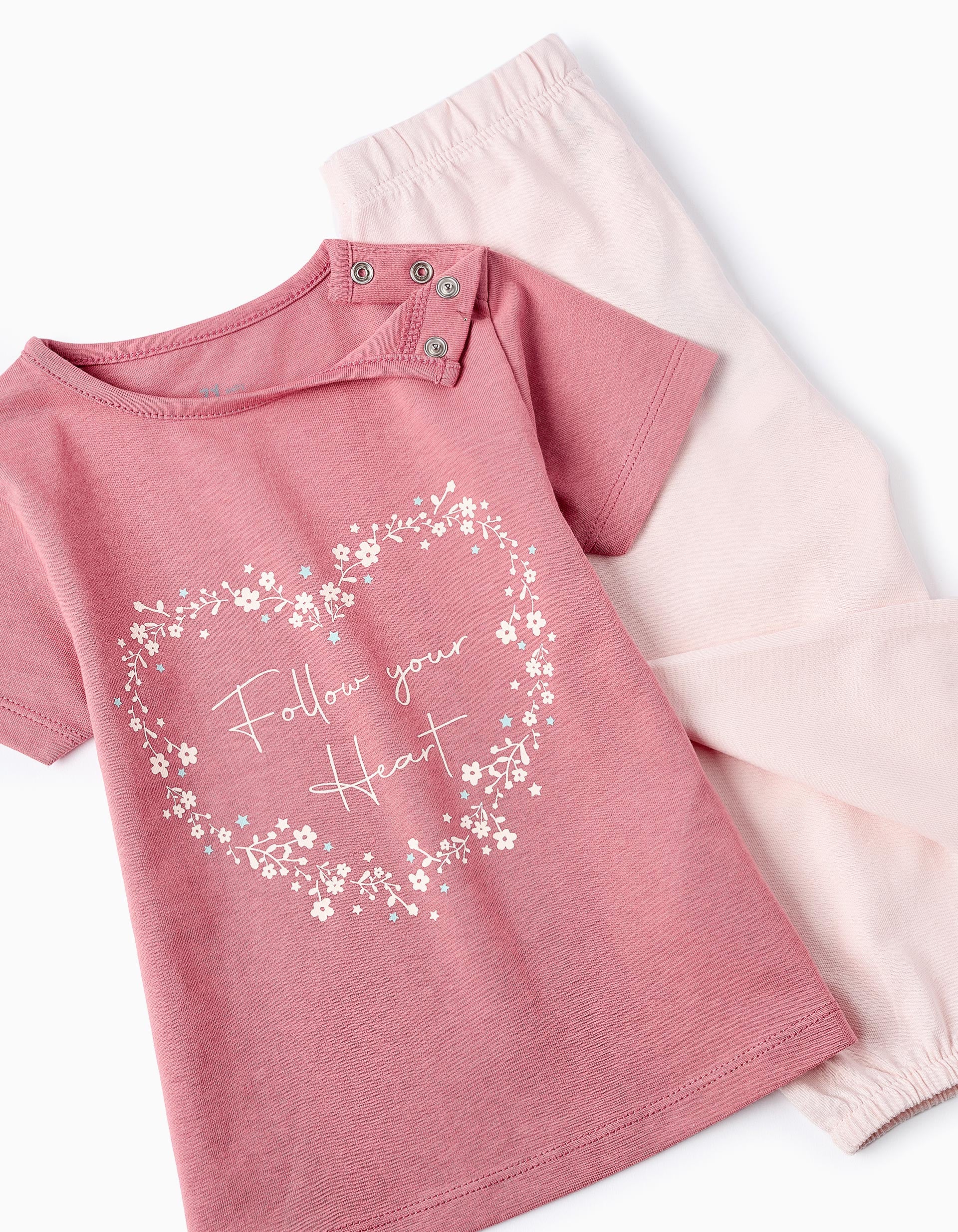 Cotton Pyjama for Baby Girls 'Heart', Pink