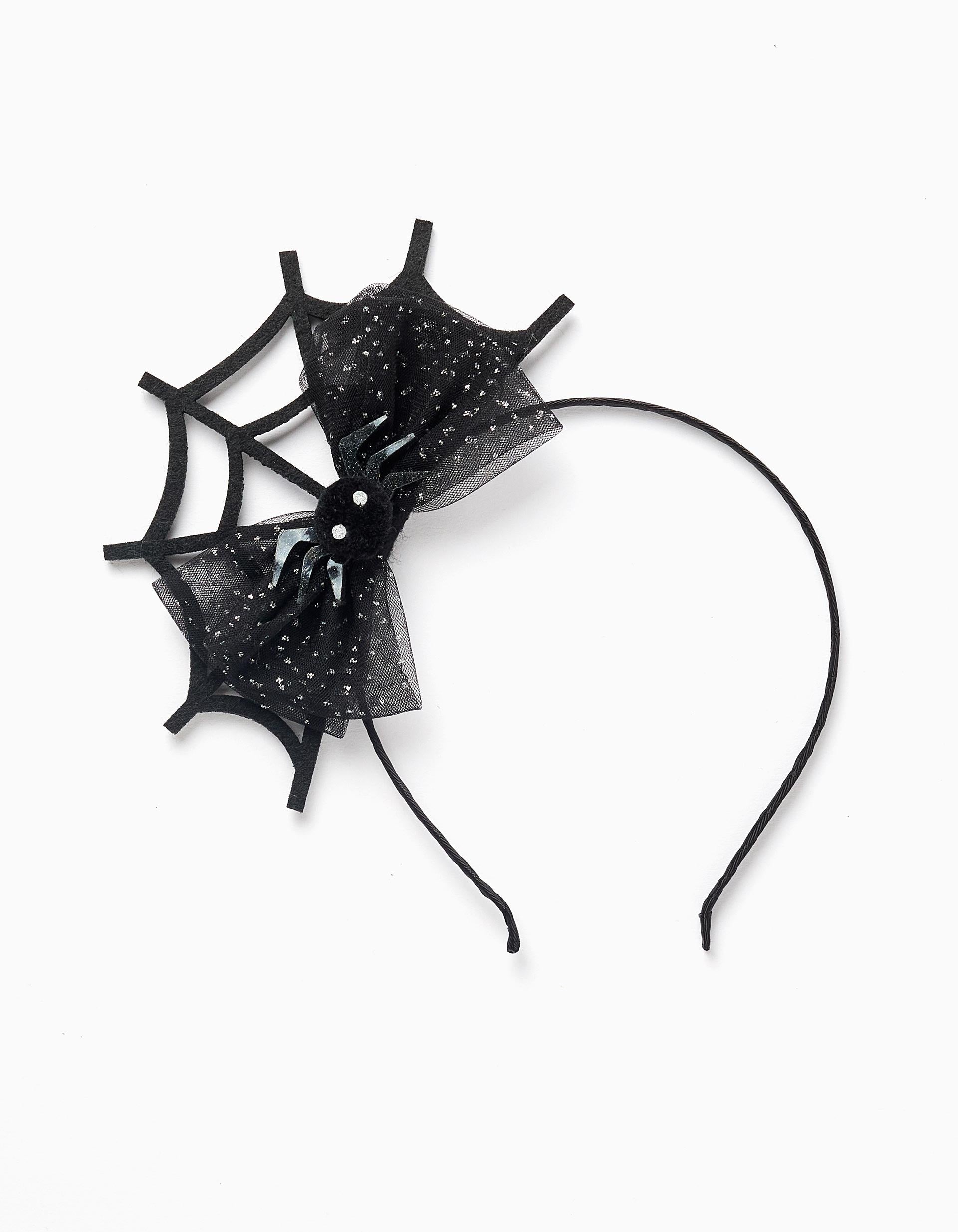 Headband with Tulle for Babies and Girls 'Spider Web', Black