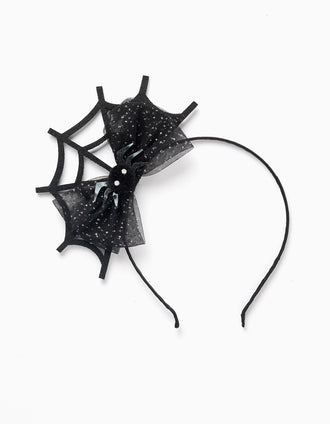 Serre-tête avec Tulle pour Bébé et Fille 'Toile d'Araignée', Noir
