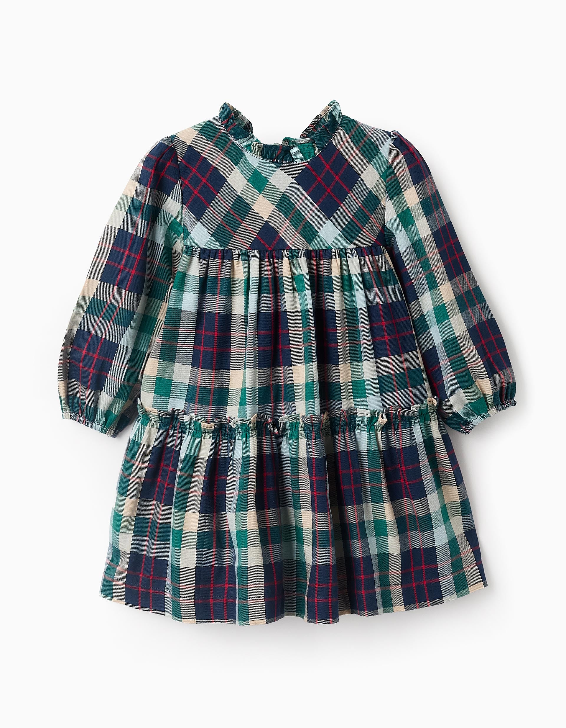 Checked Dress for Baby Girls 'B&S', Green