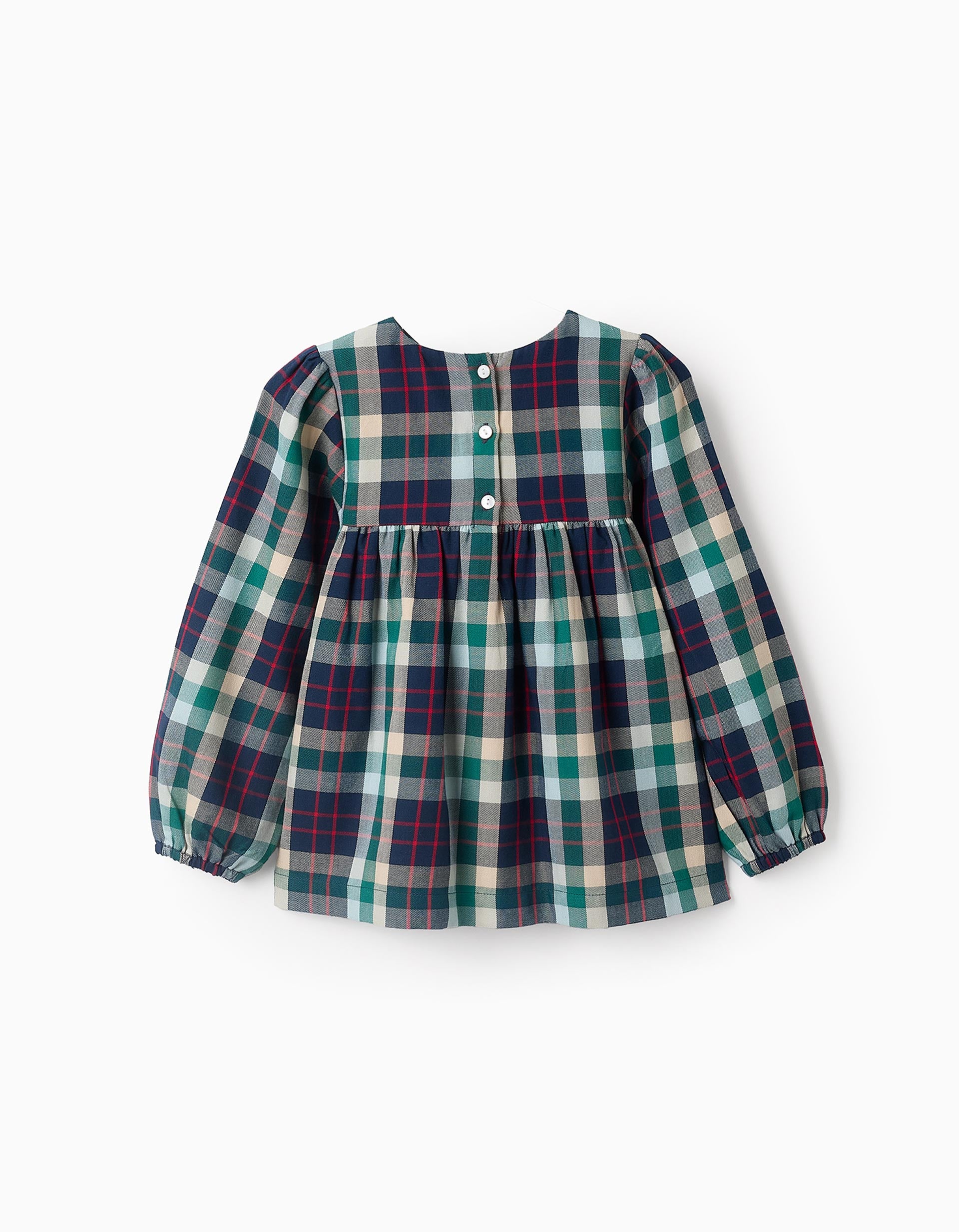 Checked Blouse for Girls 'B&S', Green