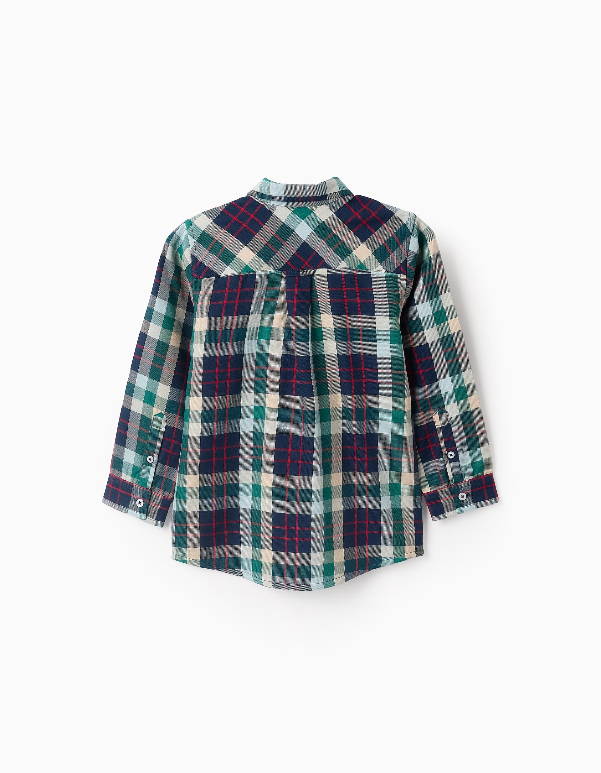 Checked Cotton Shirt for Boys 'B&S', Green