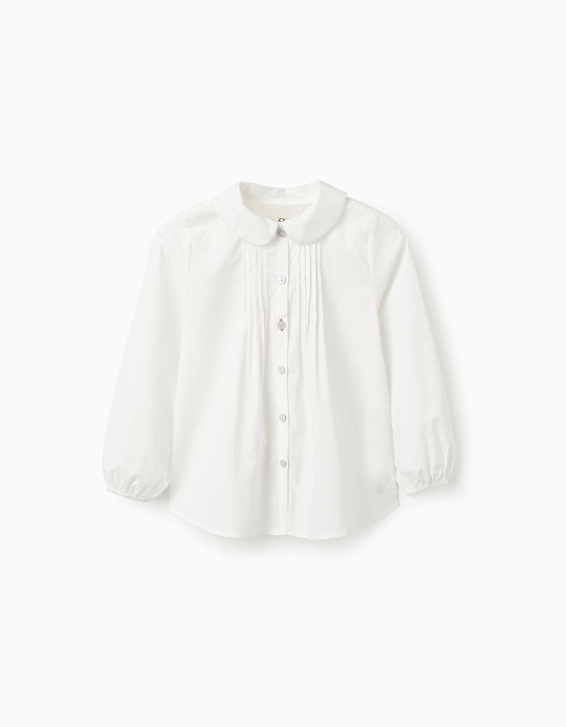 Cotton Shirt for Girls, White