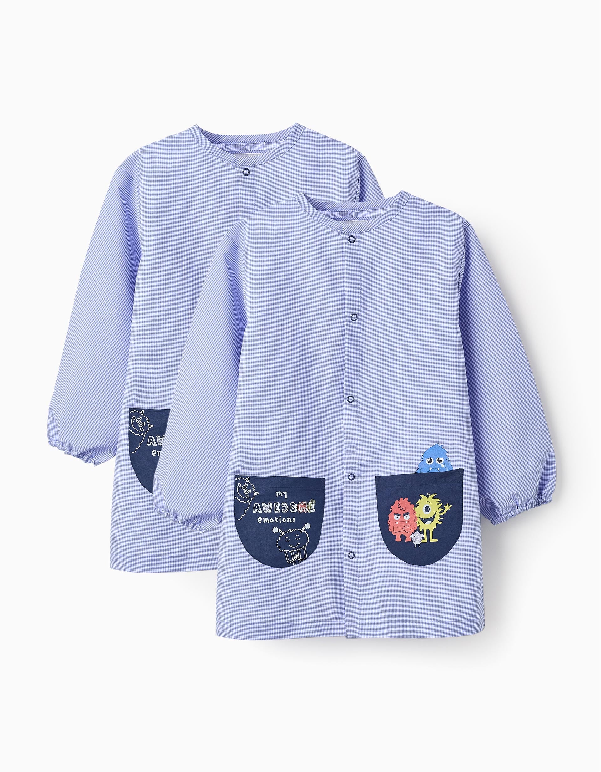 Pack 2 School Smocks for Boys 'Emotions', Blue