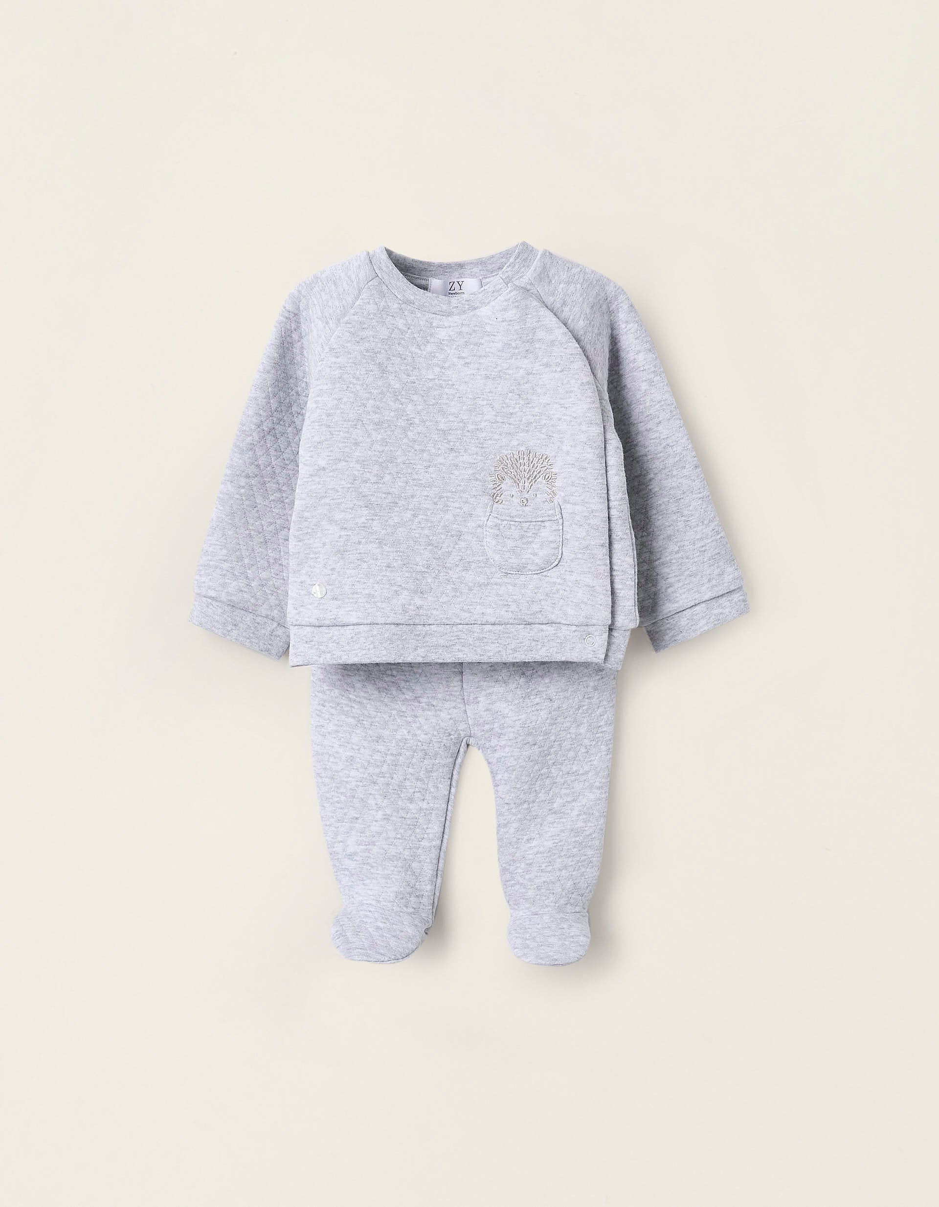 Set with Waffle Texture for Newborn Babies, Grey