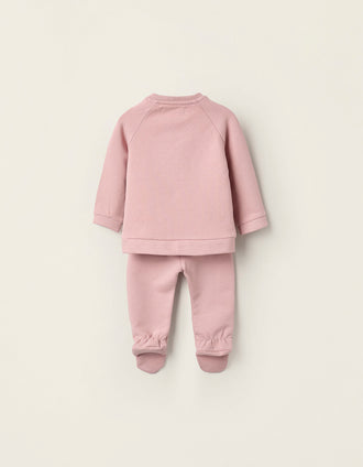 Conjunto Cardado com Orelhinhas para Recém-Nascida, Rosa