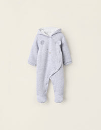 Pelele Acolchado con Capucha para Recién Nacido 'Osito', Gris